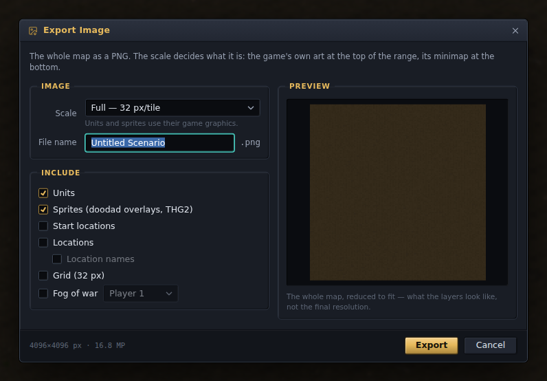 The Export Image dialog