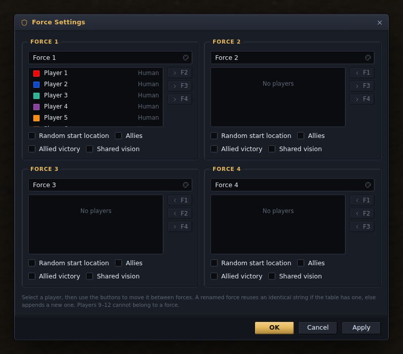 Force Settings