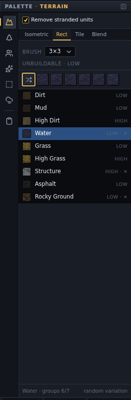 The Rect tab
