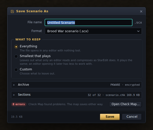 The Save dialog