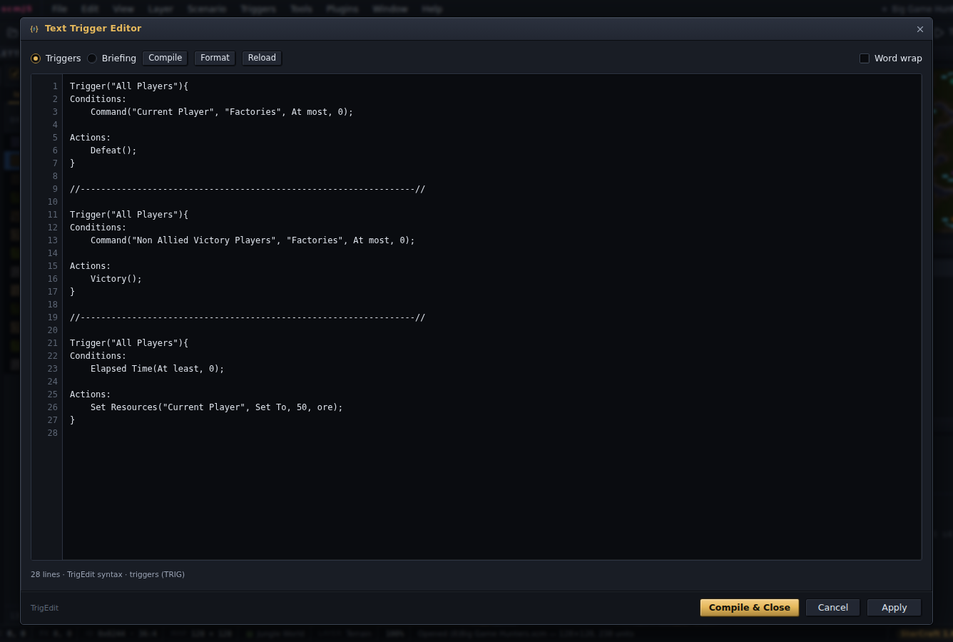 The Text Trigger Editor